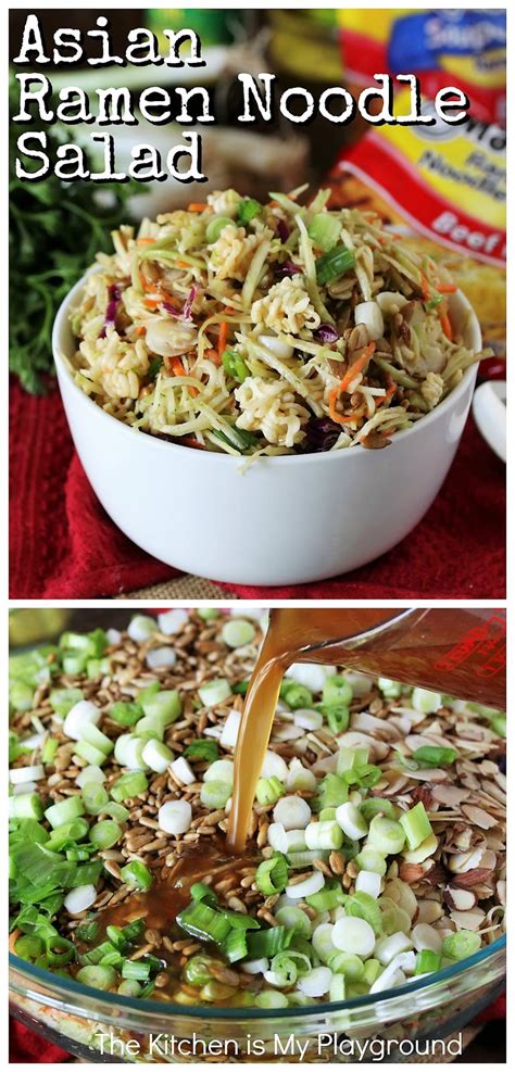 Once they're soaked, glass noodles. Asian Ramen Noodle Salad with Broccoli Slaw | The Kitchen ...