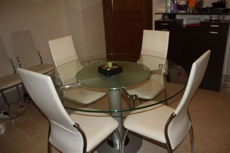 Check spelling or type a new query. Round glass dining table with in built Lazy Susan and 4 2 ...