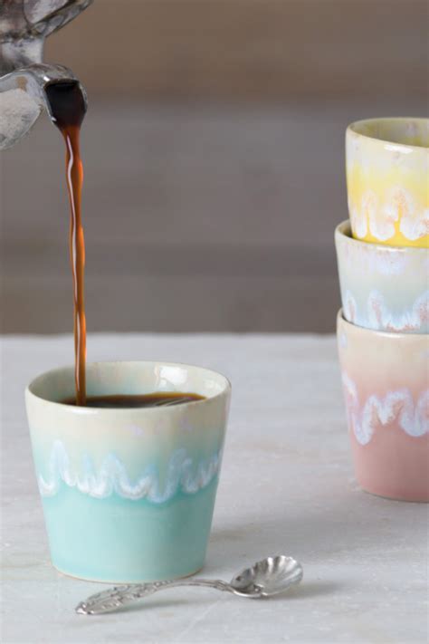 Turquoise Espresso Cup Container Set Multipurpose Handmade Pieces