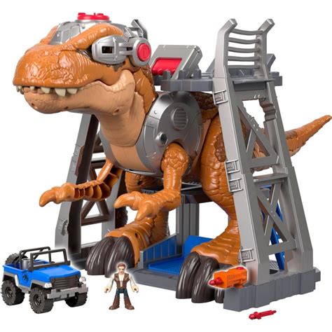 Imaginext Jurassic World Owen Grady And T Rex Dinosaur Toy 7 Piece Set With Lights And Motion