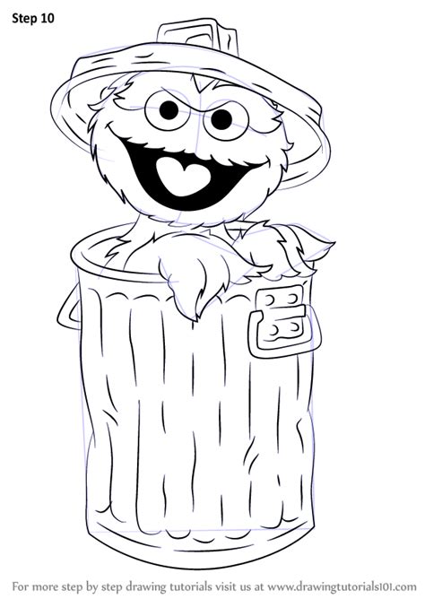 Learn How To Draw Oscar The Grouch From Sesame Street Sesame Street Step By Step Drawing