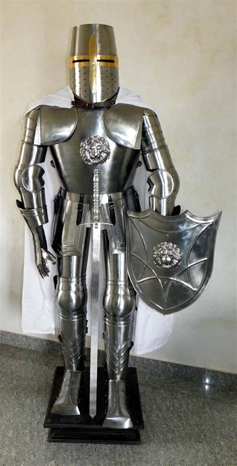 Medieval Solid Steel Full Body Crusader Knight Armor Suit Lion Etsy