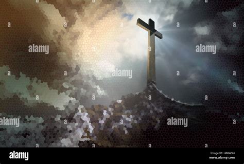 Cross On The Hill Stock Photo Alamy