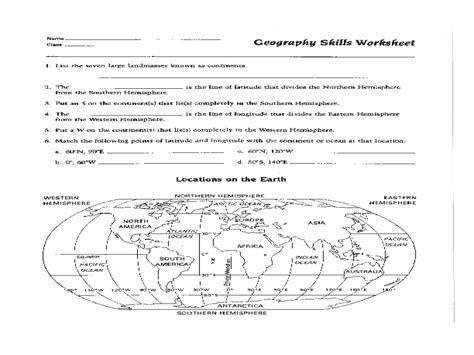 Geography Map Skills Worksheets Pdf