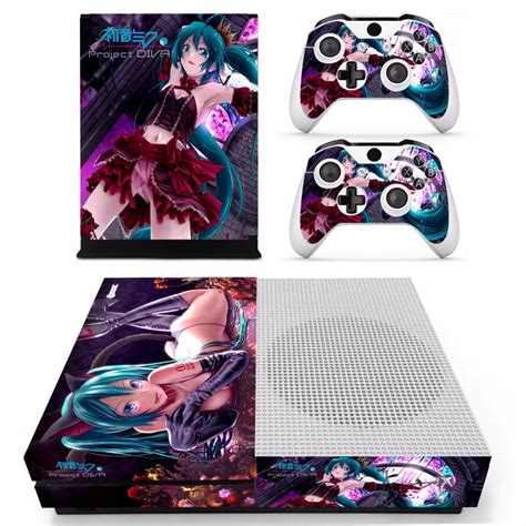 Anime Girl Hatsune Miku Skin Sticker For Microsoft Xbox One S Console And 2 Controllers For Xbox