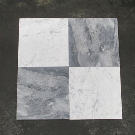 Premium Carrara White Marble And Bardiglio Gray Marble 12x12 Tile Honed