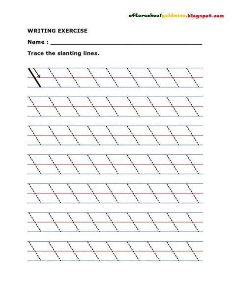 Preschool Slanting Line Tracing Worksheets