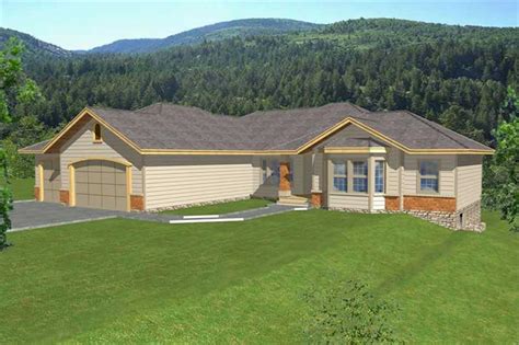 Contemporary, Ranch, In-Law Suite House Plans - Home ... Upstairs, two additional bedrooms and a media room give older kids room to stretch out.