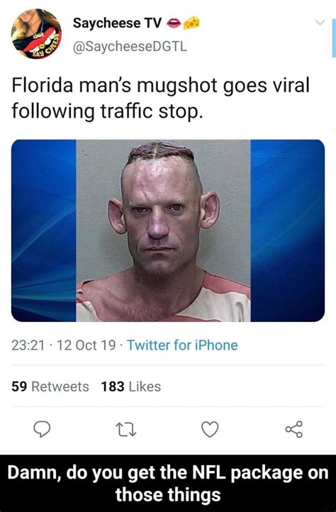 Florida Mans Mugshot Goes Viral Following Traffic Stop Twitter For