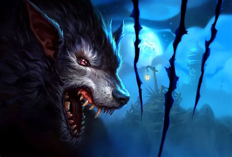 Full moon blood red with howling wolf black night sky for halloween or desert. Galaxy Wolf Wallpaper (69+ images)