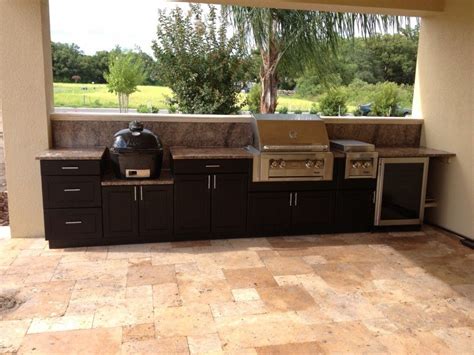 Astounding Polymer Kitchen Cabinets For Outside With Black Veined