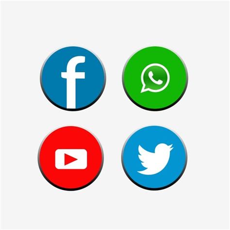 Whatsaap Youtube Facebook Social Media Icon Set Facebook Icons