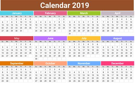 Cute 2019 Monthly Calendar Calendar 2019