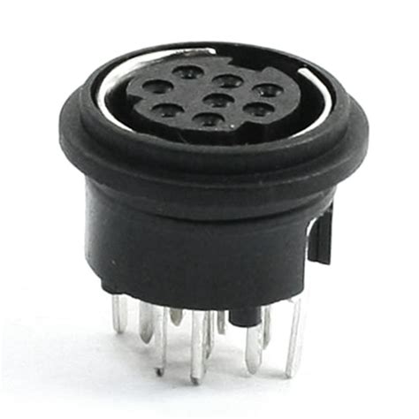 Din 8 Pin Female Round Top Pcb Mount S Video Sockets Connectors
