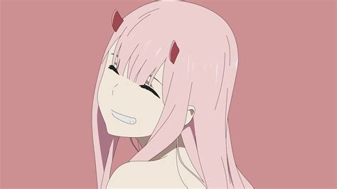 darling in the franxx zero two closing eyes with light brown background 4k hd anime wallpapers