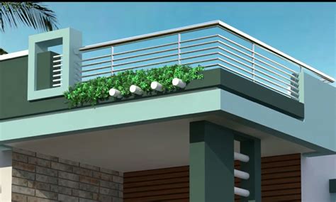 Parapet Wall Front Roof Railing Design Of A House In India Gabrielle
