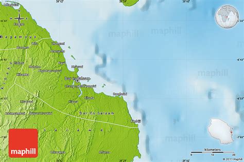 Physical Map Of Dar Es Salaam