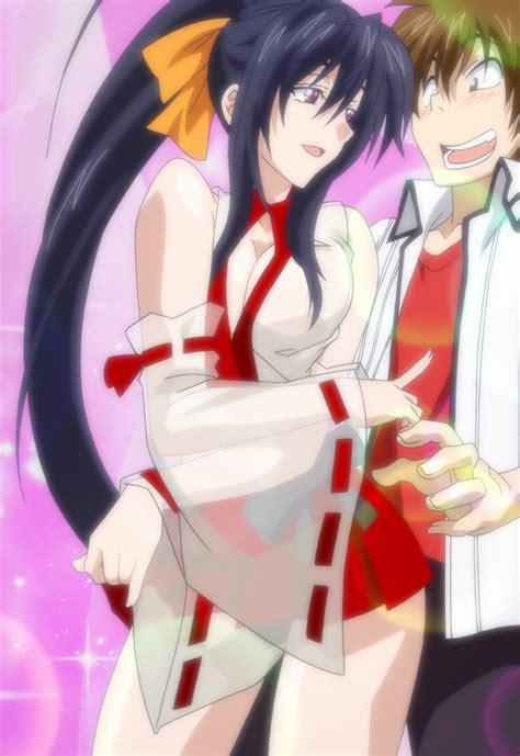 Image Akeno Seducing Issei In Her Miko Outfit High School Dxd