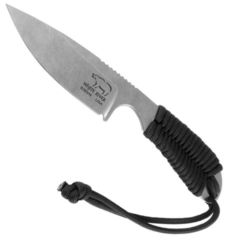 white river black wrapped m1 backpacker fixed blade knife s35vn stonewash blade bladeops