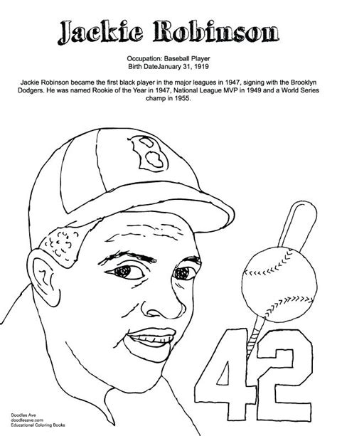 Jackie Robinson Coloring Page at GetColorings.com | Free printable