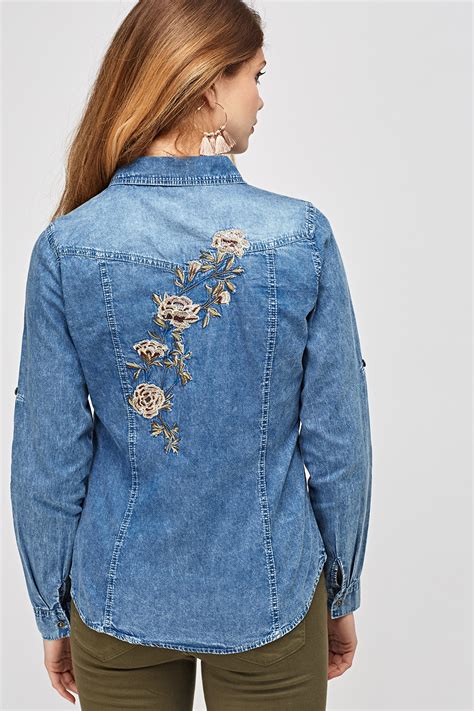 Hardy but fashionable, denim shirts have remained a fashion staple through the years. Embroidered Denim Shirt - Just $6