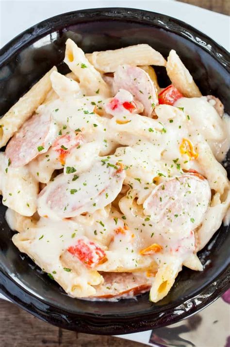 Three Cheese Pasta With Kielbasa And Peppers Back For Seconds