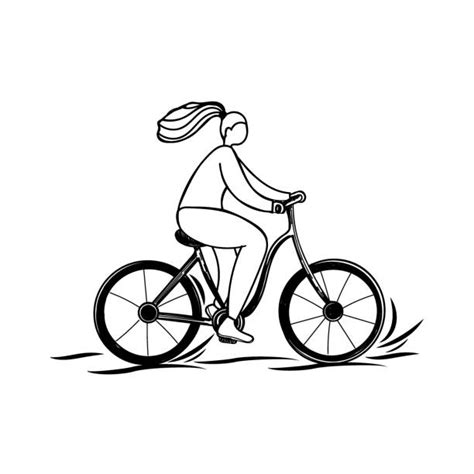 340 Drawing Of A Girl Riding A Bike Stock Illustrations Royalty Free Vector Graphics And Clip