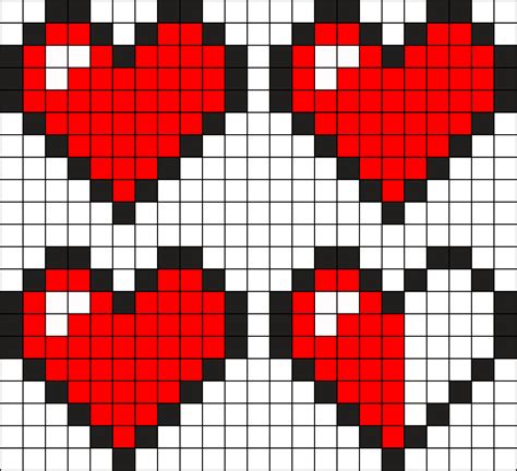 Minecraft Heart Perler Bead Pattern Bead Sprite Easy Pixel Art