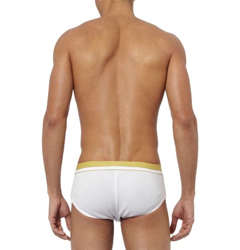 Dolce And Gabbana Ribbed Cotton Briefs In White For Men Lyst
