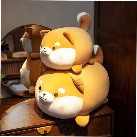 Cute Shiba Inu Plush Toy Pillow Fat Corgi Plush Pillow Puppy Etsy