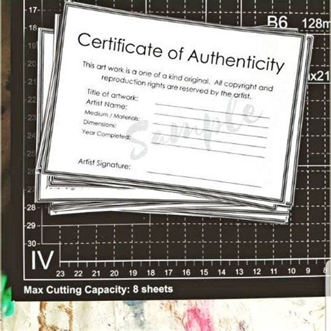 Use Your Time Wisely Authenticity Certificate For Artists Artwork
