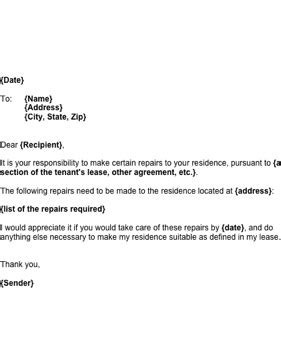 Request for Landlord Repairs Template | Being a landlord, Repair, The