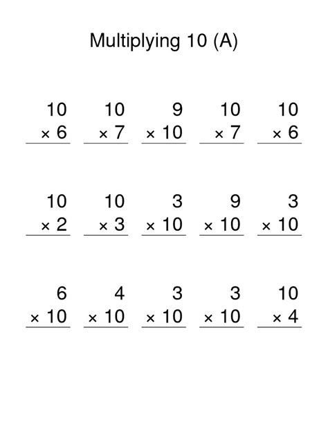 Multiply By 10 Worksheet Multiplying By 10 Worksheets K5 Learning