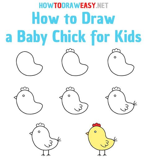 How To Draw A Baby Chick For Kids Step By Step Tutorial