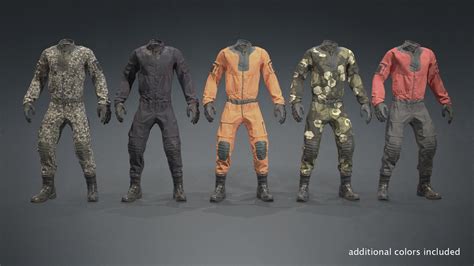 3d Model Sci Fi Uniform Overalls Vr Ar Low Poly Cgtrader