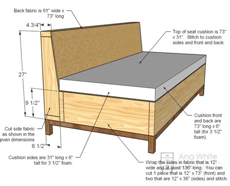 First, i want to say thank you to everyone who has commented and if you choose different cushions than we did, you will need to adjust your measurements accordingly. Ana White | Storage Sofa - DIY Projects