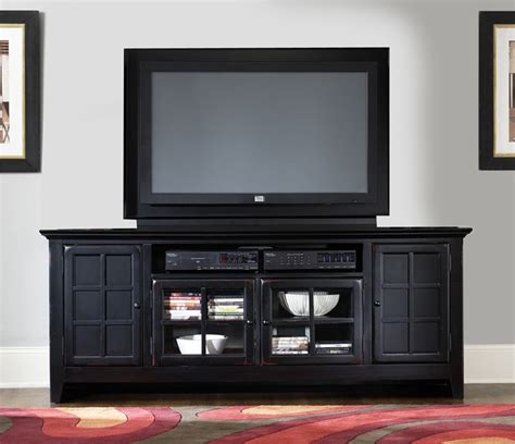 New Generation 75 Inch Tv Stand In Rubbed Black Finish By Liberty