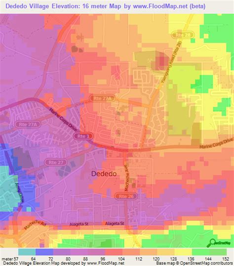 Elevation Of Dededo Villageguam Elevation Map Topography Contour