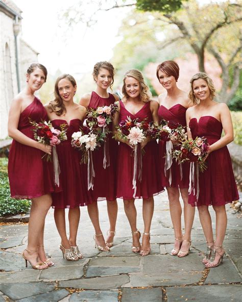 28 Reasons To Love The Mismatched Bridesmaids Dress Look Red