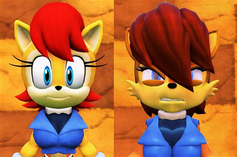 Sally Acorn Before And After The Reboot By Roythepichu