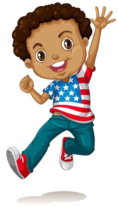 African American Little Boy Cartoon