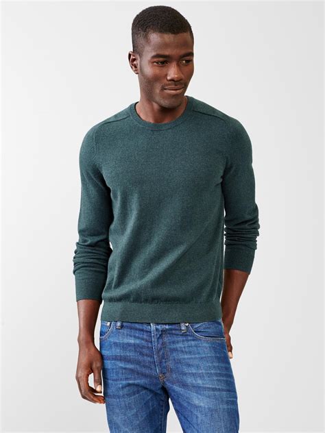Gap Cotton Cashmere Crew Sweater In Green For Men Mountain Pine 227