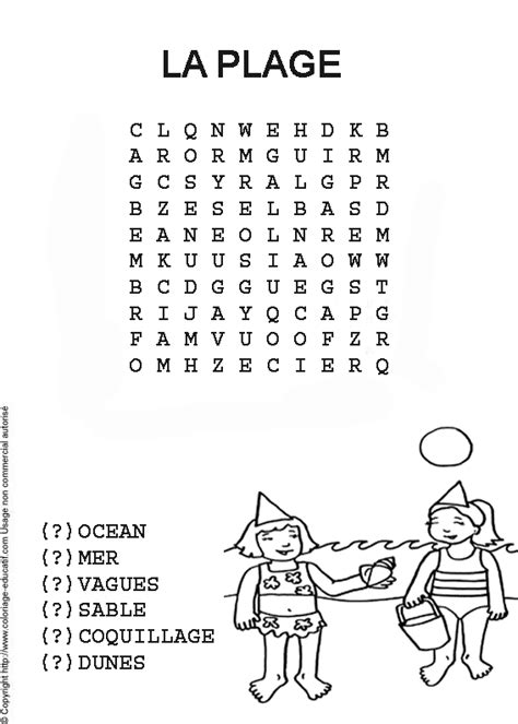 Mot croisé avec dessin à imprimer. Mots mélés niveau 2/Coloriage et mot mele sur le thème de ...