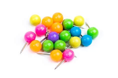 Round Colored Pins Isolated Image Stock Photo Image Of Collection