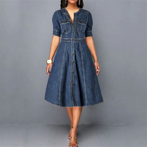 3latest Plus Size Blue Jean Dresses Fashion Trend