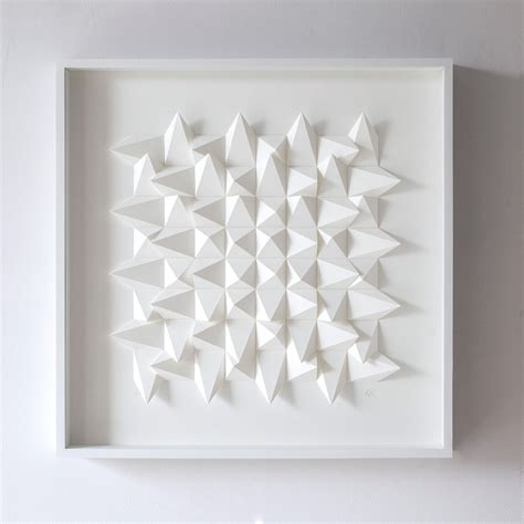 Anna Kruhelska U 182 White Abstract Geometric Minimalist 3d