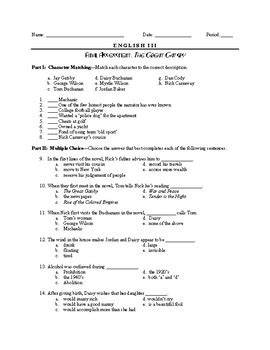 Merely said, the great gatsby study guide answer key is universally compatible subsequent to any devices to read. GREAT GATSBY Final Test, Answer Key, and Study Guide by Literature Alive