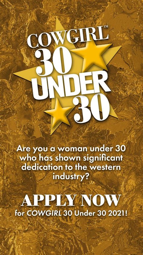 Apply For Cowgirl 30 Under 30 2021 Cowgirl Magazine Cowgirl 30 Under 30 Cowgirl Magazine