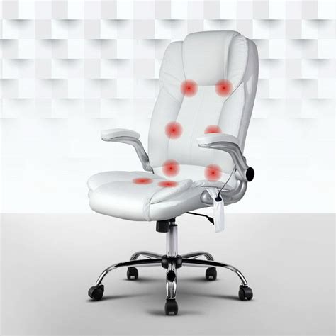 Artiss 8 Point Executive Massage Office Chair Computer Chairs Armrests White Buy Office Chairs