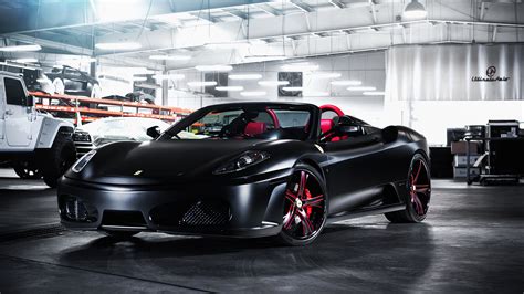 Download the perfect black ferrari pictures. Matte Black Ferrari F on Savini Wheels 4K wallpaper
